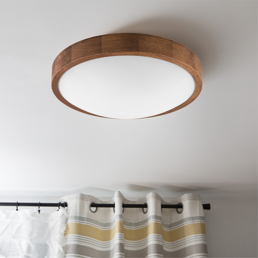 Brilagi - LED-Deckenleuchte CARVALHO SLIM 2xE27/60W/230V Eiche Kirsche d 37 cm