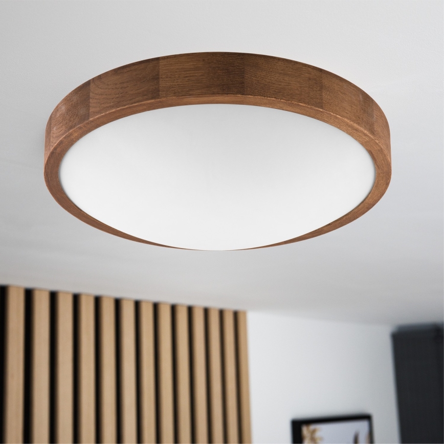 Brilagi - LED-Deckenleuchte CARVALHO SLIM 2xE27/60W/230V Eiche Kirsche d 37 cm