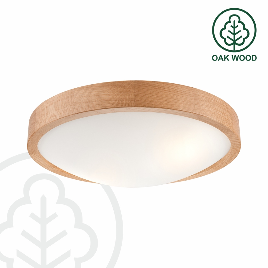 Brilagi - LED Deckenleuchte CARVALHO SLIM 2xE27/60W/230V Eiche Ø 37 cm