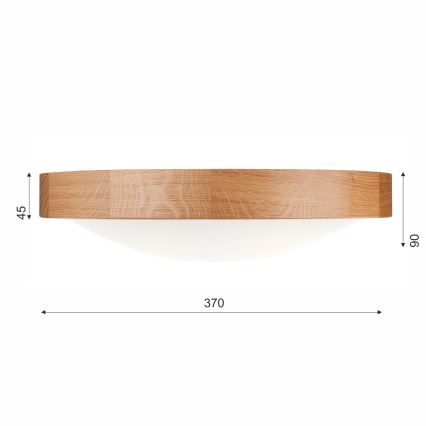 Brilagi - LED Deckenleuchte CARVALHO SLIM 2xE27/60W/230V Eiche Ø 37 cm