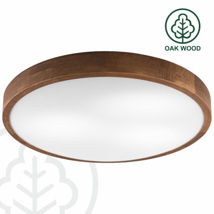 Brilagi - LED Deckenleuchte CARVALHO SLIM 3xE27/15W/230V Eiche/Kirsche Ø 47 cm