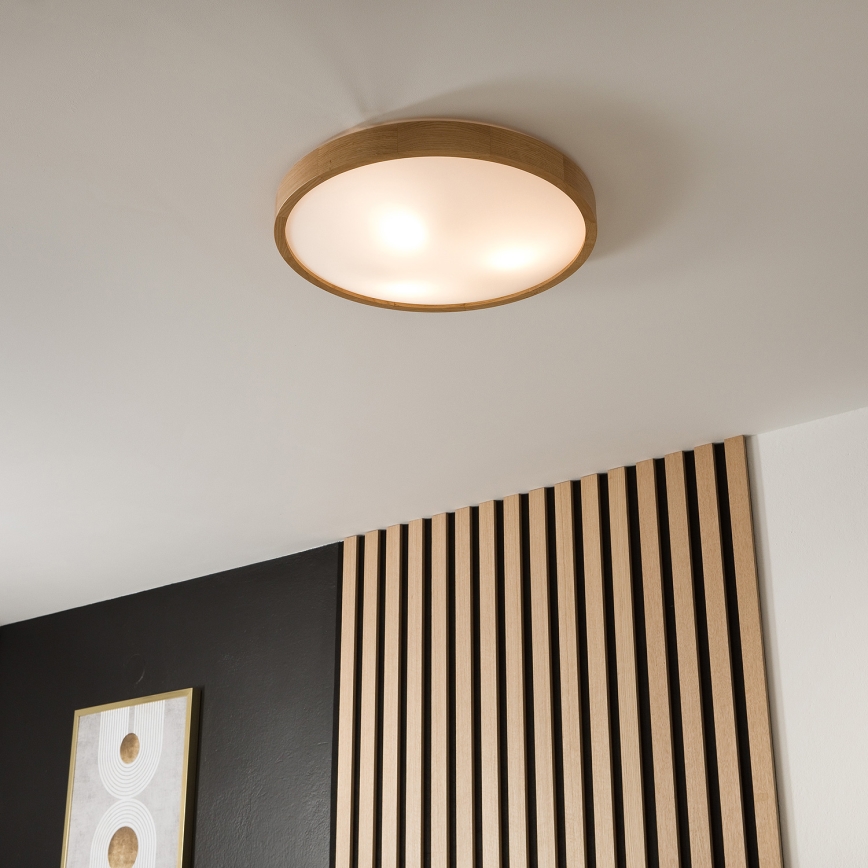 Brilagi - LED-Deckenleuchte CARVALHO SLIM 3xE27/15W/230V Eiche Ø 47 cm