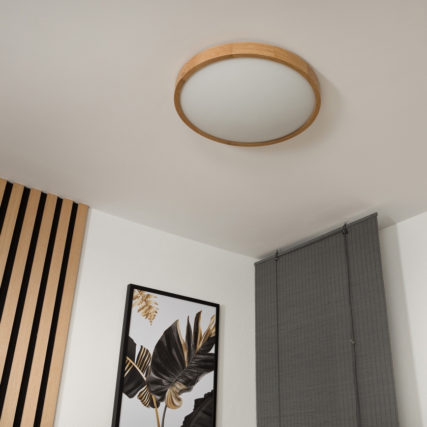 Brilagi - LED-Deckenleuchte CARVALHO SLIM 3xE27/15W/230V Eiche Ø 47 cm