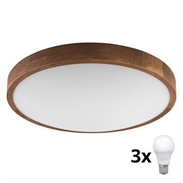 Brilagi - LED-Deckenleuchte CARVALHO SLIM 3xE27/60W/230V Eiche Kirsche d 47 cm