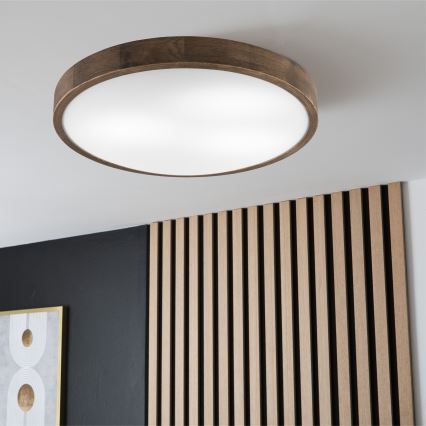 Brilagi - LED Deckenleuchte CARVALHO SLIM 3xE27/60W/230V Eiche Nussbaum Ø 47 cm