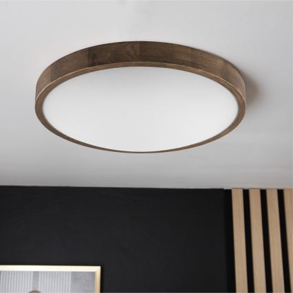 Brilagi - LED Deckenleuchte CARVALHO SLIM 3xE27/60W/230V Eiche Nussbaum Ø 47 cm