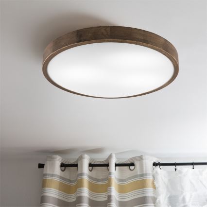 Brilagi - LED Deckenleuchte CARVALHO SLIM 3xE27/60W/230V Eiche Nussbaum Ø 47 cm
