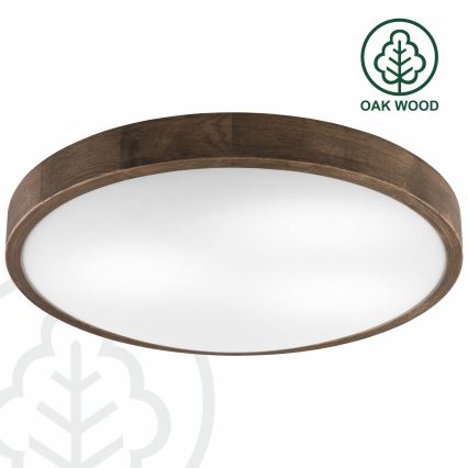 Brilagi - LED Deckenleuchte CARVALHO SLIM 3xE27/60W/230V Eiche Nussbaum Ø 47 cm