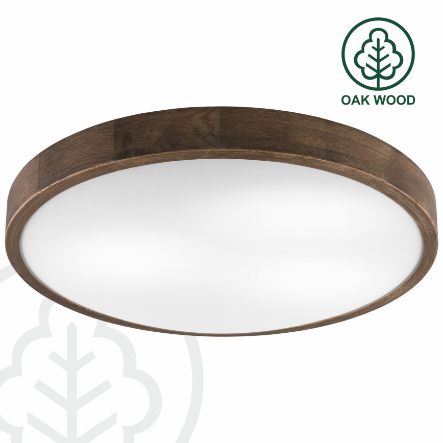 Brilagi - LED Deckenleuchte CARVALHO SLIM 3xE27/60W/230V Eiche Nussbaum Ø 47 cm