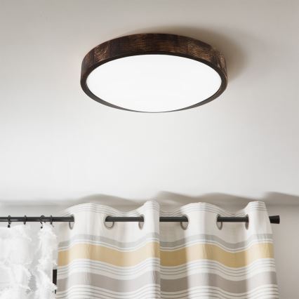 Brilagi - LED-Deckenleuchte CARVALHO SLIM SMOKEY, 36 W, 230 V, Eiche, Ø 37,5 cm