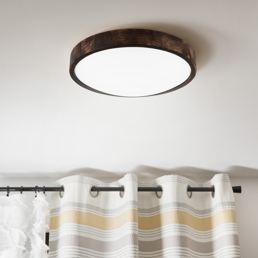 Brilagi - LED-Deckenleuchte CARVALHO SLIM SMOKEY, 36 W, 230 V, Eiche, Ø 37,5 cm