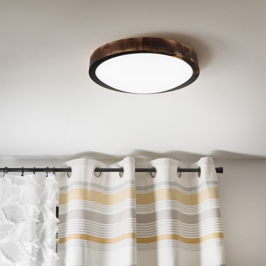 Brilagi - LED-Deckenleuchte CARVALHO SLIM SMOKEY LED/20W/230V Eiche Ø 27,5 cm