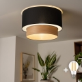 Brilagi - LED-Deckenleuchte CERIA 1x E27/40W/230V Ø 50 cm schwarz/beige