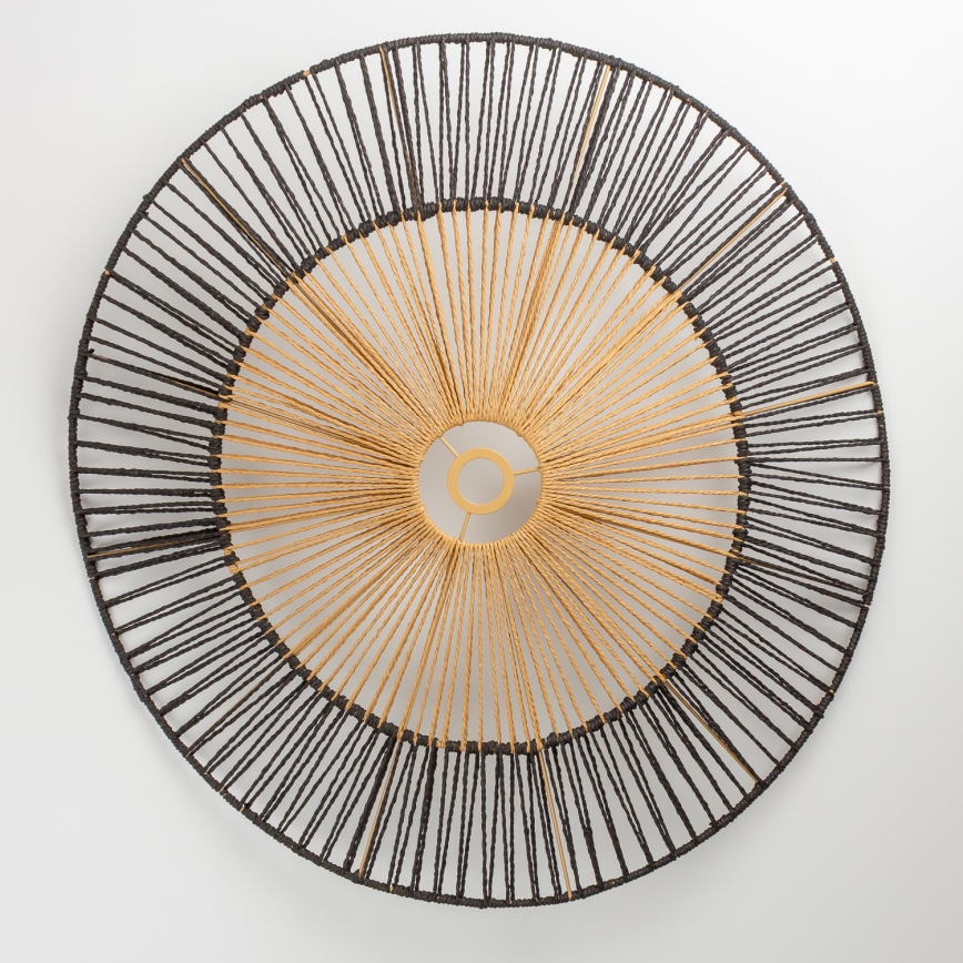 Brilagi - LED-Deckenleuchte CERIA BOHO 1xE27/40W/230V Ø 80 cm schwarz/braun/Eiche