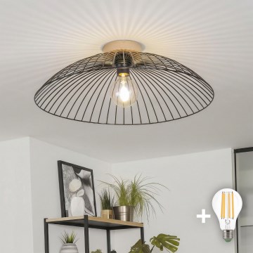 Brilagi - LED-Deckenleuchte CERIA WIRE 1xE27/40W/230V Ø 60 cm schwarz/Eiche