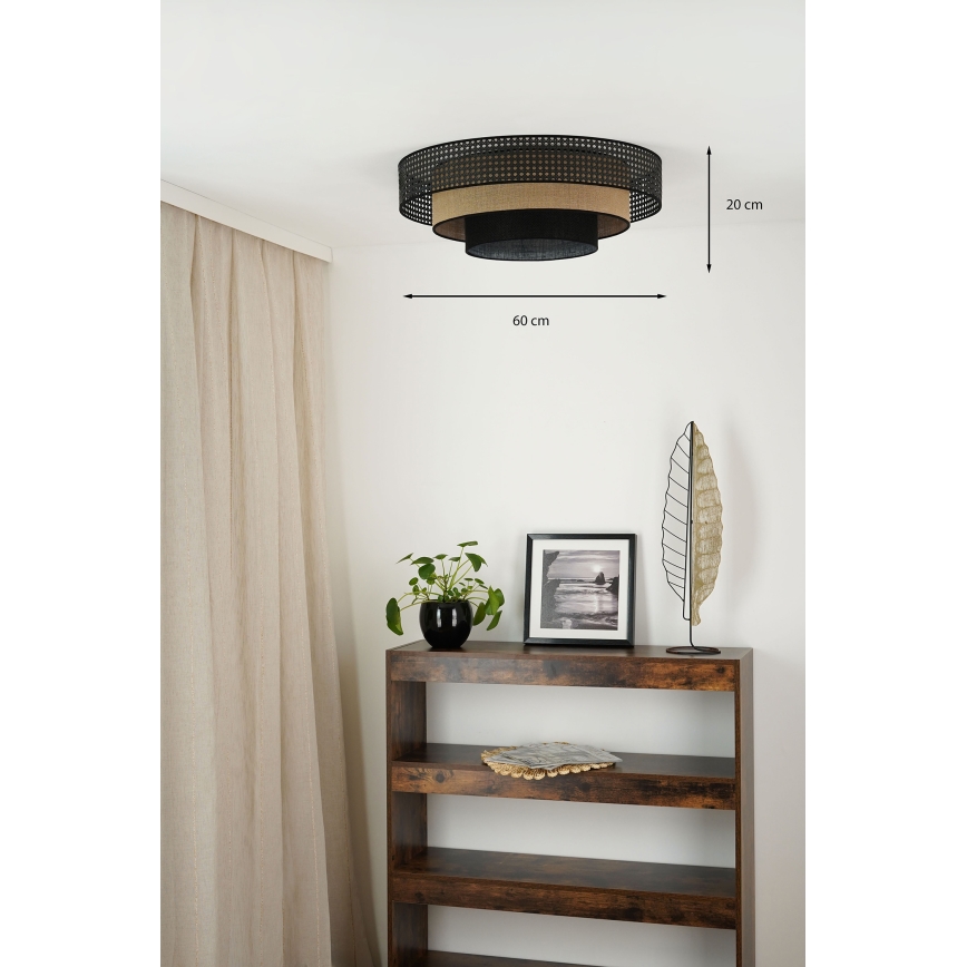 Brilagi - LED-Deckenleuchte DAKOTA LUNETA LED/12W/230V d 60 cm 3000K/4000K/6400K schwarz/beige