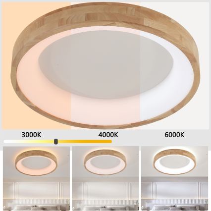 Brilagi - LED-Deckenleuchte FALCON WOOD LED/40W/230V 3000/4000/6000K Ø 60 cm Holz