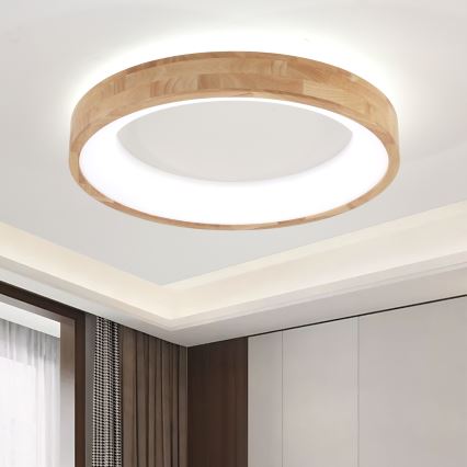 Brilagi - LED-Deckenleuchte FALCON WOOD LED/40W/230V 3000/4000/6000K Ø 60 cm Holz
