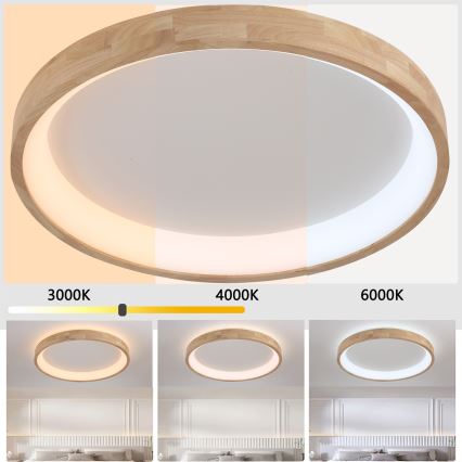 Brilagi - LED-Deckenleuchte FALCON WOOD LED/60W/230V 3000/4000/6000K Ø 80 cm Holz