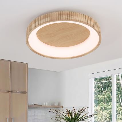 Brilagi - LED Deckenleuchte FALCON WOOD MODERN LED/40W/230V 3000/4000/6000K Ø 60 cm Holz