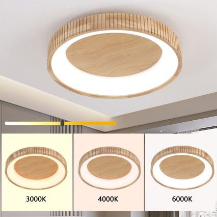 Brilagi - LED Deckenleuchte FALCON WOOD MODERN LED/40W/230V 3000/4000/6000K Ø 60 cm Holz