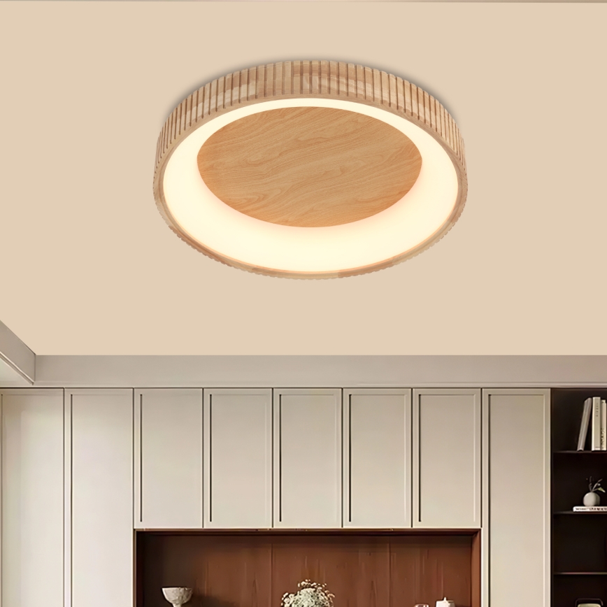 Brilagi - LED Deckenleuchte FALCON WOOD MODERN LED/40W/230V 3000/4000/6000K Ø 60 cm Holz
