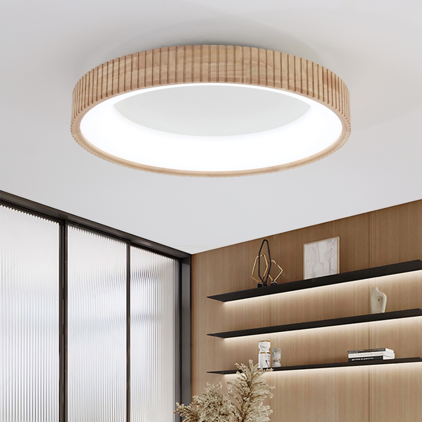 Brilagi - LED-Deckenleuchte FALCON WOOD MODERN LED/40W/230V 3000/4000/6000K Ø 60 cm Holz