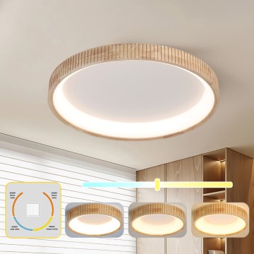 Brilagi - LED-Deckenleuchte FALCON WOOD MODERN LED/60W/230V 3000/4000/6000K Ø 80 cm Holz