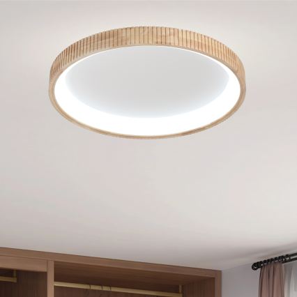 Brilagi - LED-Deckenleuchte FALCON WOOD MODERN LED/60W/230V 3000/4000/6000K Ø 80 cm Holz