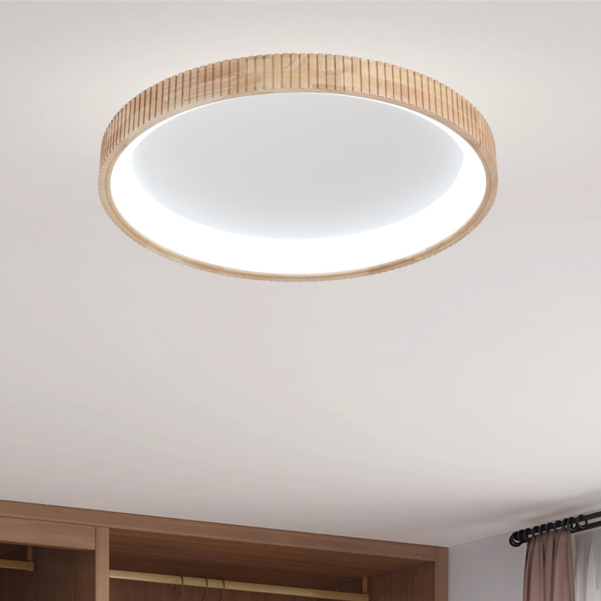 Brilagi - LED-Deckenleuchte FALCON WOOD MODERN LED/60W/230V 3000/4000/6000K Ø 80 cm Holz