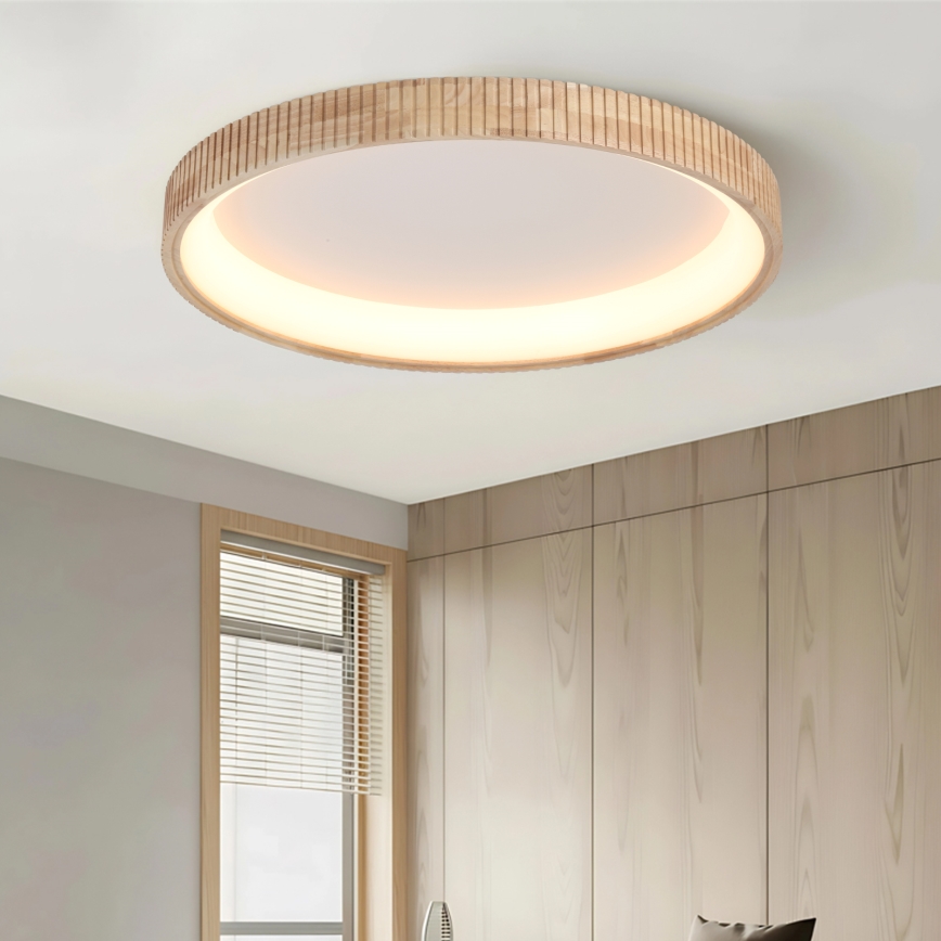 Brilagi - LED-Deckenleuchte FALCON WOOD MODERN LED/60W/230V 3000/4000/6000K Ø 80 cm Holz