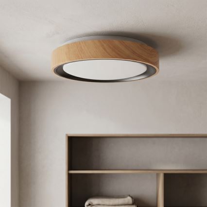 Brilagi - LED-Deckenleuchte FLOCO LED/24W/230V Ø 30 cm Holzdekor/Schwarz