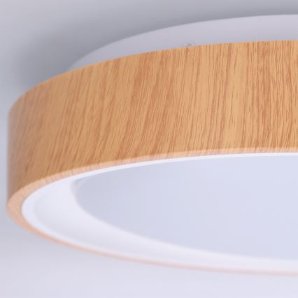 Brilagi - LED-Deckenleuchte FLOCO LED/24W/230V Ø 30 cm Holzdekor/Weiß