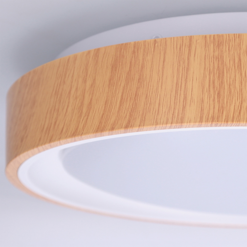 Brilagi - LED-Deckenleuchte FLOCO LED/24W/230V Ø 30 cm Holzdekor/Weiß