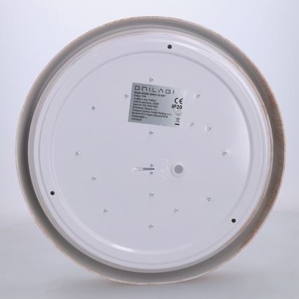 Brilagi - LED-Deckenleuchte FLOCO LED/24W/230V Ø 30 cm Holzdekor/Weiß