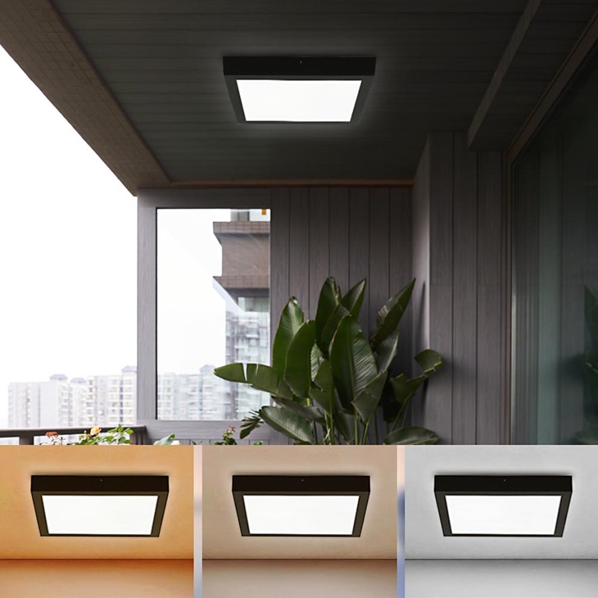Brilagi - LED-Deckenleuchte für Badezimmer FRAME LED/24W/230V 30x30 cm 3000/4000/6000K IP44 schwarz