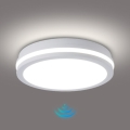 Brilagi - LED-Deckenleuchte für den Außenbereich mit Sensor BENE LED/24W/230V Ø 26 cm weiß IP54