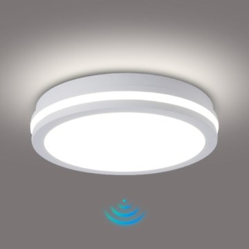 Brilagi - LED-Deckenleuchte für den Außenbereich mit Sensor BENE LED/24W/230V Ø 26 cm weiß IP54