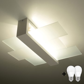 Brilagi - LED-Deckenleuchte HERA 2xE27/7,5W/230V 43x43 cm weiß