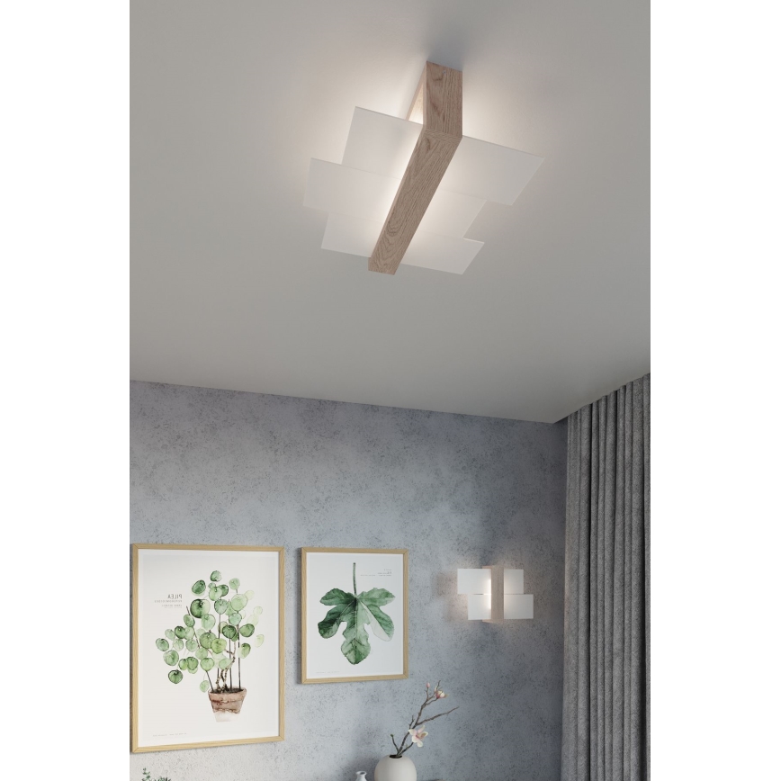 Brilagi -  LED-Deckenleuchte HERA 2xE27/7,5W/230V Holz
