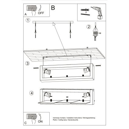 Brilagi -  LED-Deckenleuchte HERA 2xE27/7,5W/230V Holz