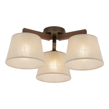 BRILAGI - LED-Deckenleuchte LATTE 3xE27/15W/230V Kiefer/beige