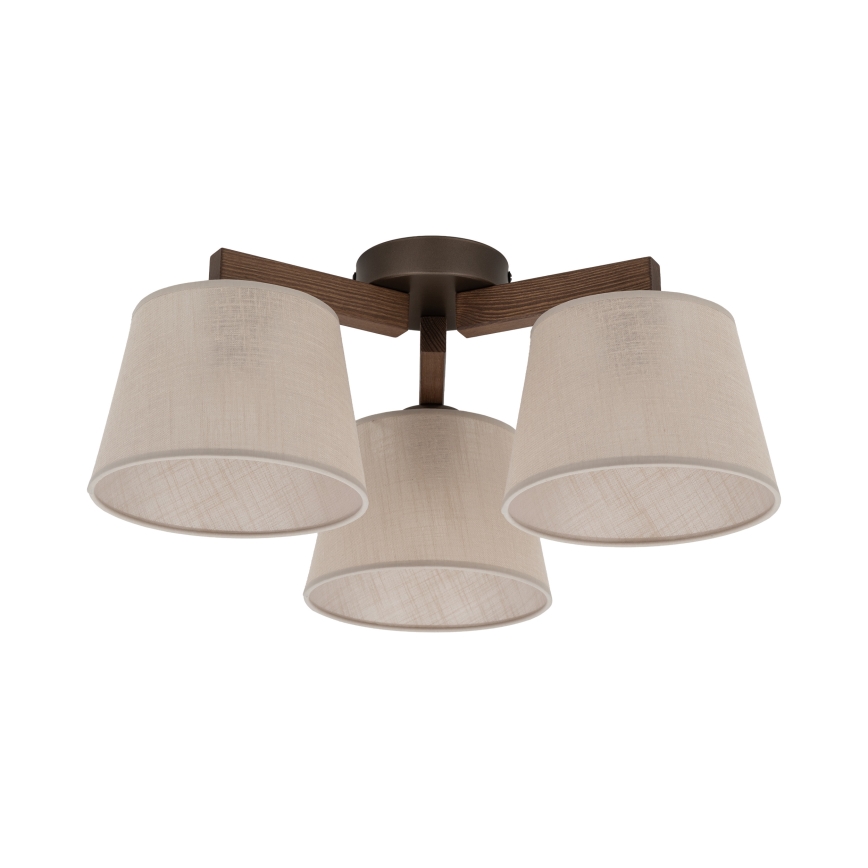 BRILAGI - LED-Deckenleuchte LATTE 3xE27/15W/230V Kiefer/beige