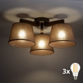 BRILAGI - LED-Deckenleuchte LATTE 3xE27/15W/230V Kiefer/Braun