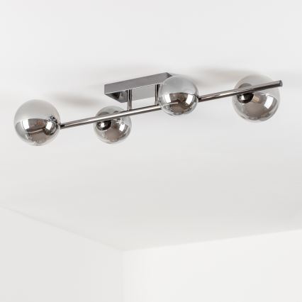 Brilagi - LED-Deckenleuchte MILLA 4xG9/3W/230V schwarz/chrom/rauchglas