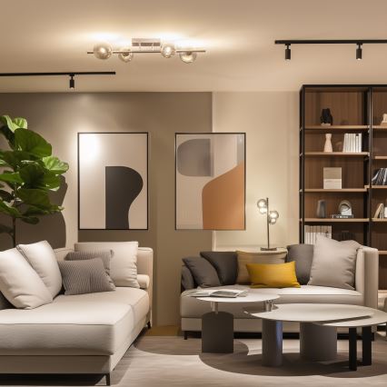 Brilagi - LED-Deckenleuchte MILLA 4xG9/3W/230V schwarz/chrom/rauchglas