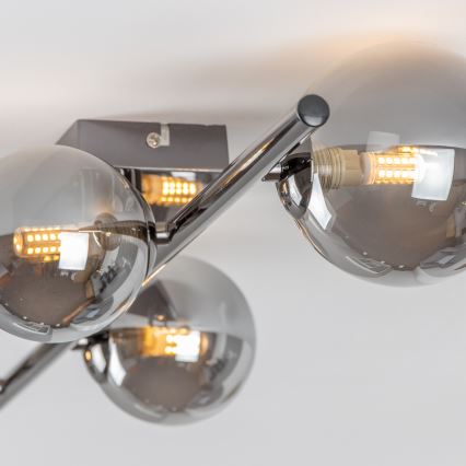 Brilagi - LED-Deckenleuchte MILLA 4xG9/3W/230V schwarz/chrom/rauchglas