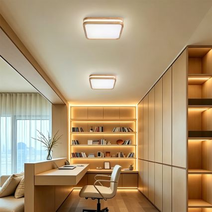 BRILAGI - LED-Deckenleuchte MOLINA SQUARE LED/32W/230V 3000/4000/6000K Eiche 30x30 cm