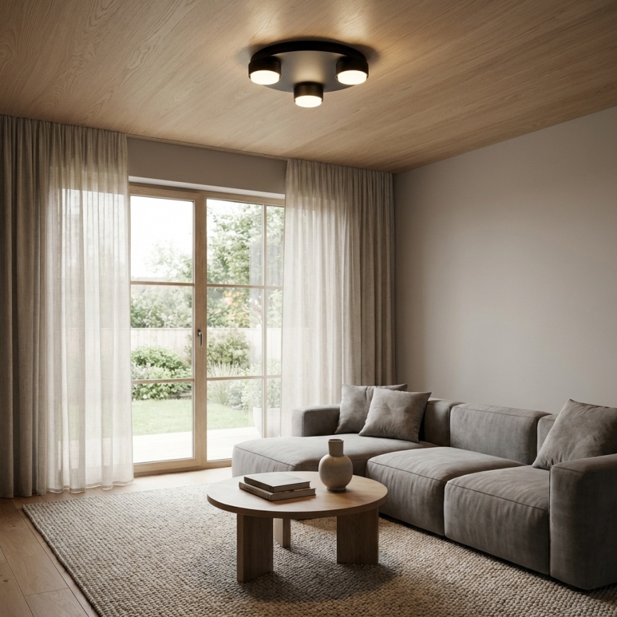 Brilagi - LED-Deckenleuchte MONO 3xGX53/12W/230V Ø 30 cm schwarz