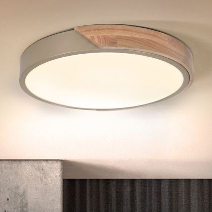 BRILAGI - LED-Deckenleuchte PILANA LED/24W/230V Eiche/beige Ø 30 cm